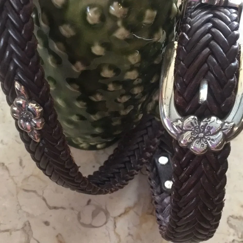 Brighton Brown Braided Leather Belt - Picture 2 of 8